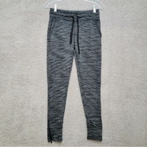 Beverly HIlls Polo Club Womens Small Black Gray Heathered Tapered Leg Sweatpants